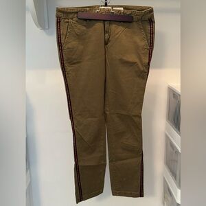 Anthropologie Chino Pants Womens 30 Green Flat Front Relaxed Casual Comfort